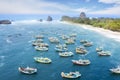 Wonderful Papuma beach with fishing boats Royalty Free Stock Photo