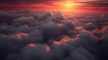a wonderful peaceful place over the clouds at sunset, wallpaper artwork, ai generated image