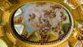 Wonderful picturesque ceiling of the Baroque St. Nicholas Church on Lesser Town in Prague