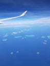 Wonderful plane view to Maldivian island world Royalty Free Stock Photo