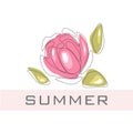 An original and beautiful summer card. flower. logo with a flower. illustration - flower.