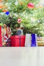 Wonderful presents under beautifully decorated christmas tree