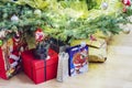 Wonderful presents under beautifully decorated christmas tree