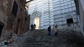 The wonderful rear staircase of the Siena Cathedral in the historic center of the city. Royalty Free Stock Photo