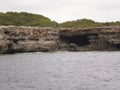 Wonderful Rock Formations Seen From A Boat In Citadel On Menorca Island. July 5, 2012. Menorca, Balearic Islands, Spain, Europe.