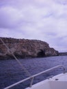 Wonderful Rock Formations Seen From A Boat In Citadel On Menorca Island. July 5, 2012. Menorca, Balearic Islands, Spain, Europe.