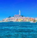 Wonderful romantic old town at Adriatic sea. Boats and yachts in Royalty Free Stock Photo