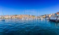 Wonderful romantic old town at Adriatic sea. Boats and yachts in Royalty Free Stock Photo