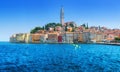 Wonderful romantic old town at Adriatic sea. Harbour in magical Royalty Free Stock Photo