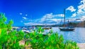 Wonderful romantic summer evening landscape panorama coastline A Royalty Free Stock Photo