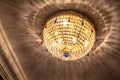 Wonderful round glowing luster with glass beads on ceiling