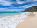 Wonderful, sandy beach on Oahu island, Hawaii, a vacation spot