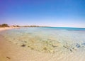 Wonderful sandy beach with transparent crystal clear water in summer