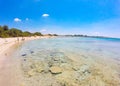 Wonderful sandy beach with transparent crystal clear water in summer