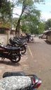 Wonderful scenes of parking motorcycles in Government offices Royalty Free Stock Photo