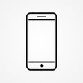 Wonderful silhouette design of a mobile phone on a white background Royalty Free Stock Photo