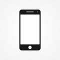 Wonderful silhouette design of a mobile phone on a white background Royalty Free Stock Photo