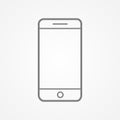 Wonderful silhouette design of a mobile phone on a white background Royalty Free Stock Photo
