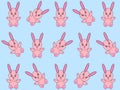 A wonderful simple light background of many cute rabbits