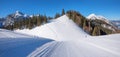 Wonderful ski run at Zwolferkopf mountain, austrian wintersport resort