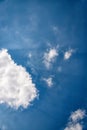 Wonderful sky. Blue sky with sun rays. Beam of light and the fluffy clouds Royalty Free Stock Photo