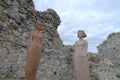 A wonderful stone wall and sculptures in Nice, France