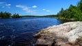 Wonderful summer day: Beautiful lake in the canadian forest Royalty Free Stock Photo