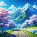 a wonderful summer feeling anime landscape epic technology