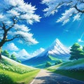a wonderful summer feeling anime landscape epic technology