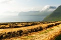 Wonderful summer scene with dried hay