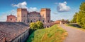 Wonderful summer view of Castle of Mesola. Bright morning cityscape of Mesola town, Italy, Europe