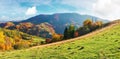 Wonderful sunny autumn day in mountains Royalty Free Stock Photo