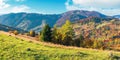 Wonderful sunny autumn day in mountains Royalty Free Stock Photo