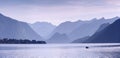 Wonderful view of norvegian fjord, Romsdalfjord near Andalsnes. Silver silhouettes