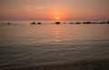 Wonderful sunrise in the beach of Sirolo, Marche, Italy