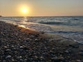 Wonderful sunset on the Aegean coast of Rhodes