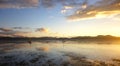 Wonderful sunset at the Natural harbour of the the town of Coromandel, North Island, New Zealand.