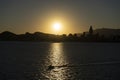 Wonderful sunset panorama over Benidorm skyline, beach city in Spain.Concept of holidays in famous destination in Costa Blanca, Royalty Free Stock Photo