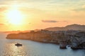 Wonderful sunset with a view of Bonifacio Corsica, France Royalty Free Stock Photo