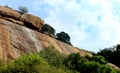 Wonderful tropical hill landscape of sittanavasal cave temple complex.