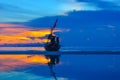 WONDERFUL TWILIGHT SKY AT SEA WITH FISHERMAN