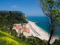 The wonderful beach of Numana, mount Conero, Italy. Royalty Free Stock Photo