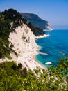 The wonderful beach of Numana, mount Conero, Italy. Royalty Free Stock Photo