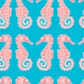 Wonderful vector seamless pattern of seahorses