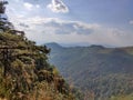 Wonderful view of big fluffy cloud over top of mo Royalty Free Stock Photo