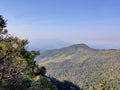 Wonderful view of big fluffy cloud over top of mo Royalty Free Stock Photo