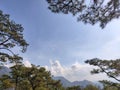 Wonderful view of big fluffy cloud over top of mo