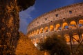 Wonderful view of Colosseum in all its magnificience - Autumn sunset in Rome - Italy. Royalty Free Stock Photo