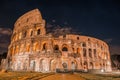 Wonderful view of Colosseum in all its magnificience - Autumn sunset in Rome - Italy. Royalty Free Stock Photo