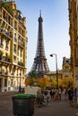 Wonderful view at the Eiffel Tower Paris from a residential district - CITY OF PARIS, FRANCE - SEPTEMBER 4. 2023